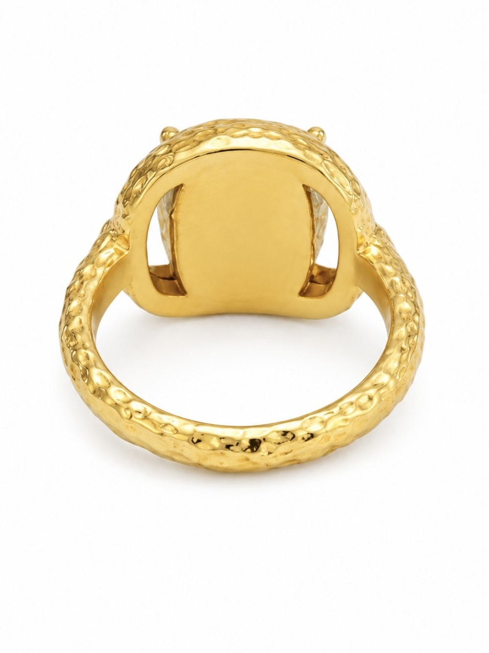 Oscar de la Renta Gold Ring with Deep Green Cushion Stone - Picture 7 of 10